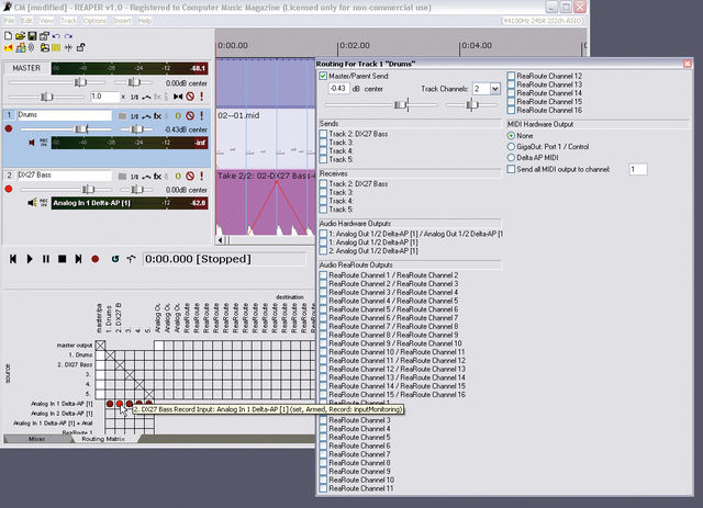 Few software studios offer the sort of flexible signal routing found in Reaper.